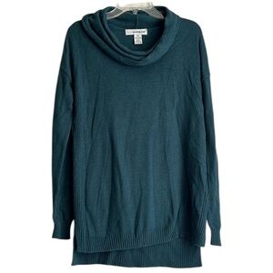 Sag Harbor Greenish Loose Turtleneck Soft Sweater - XLARGE
